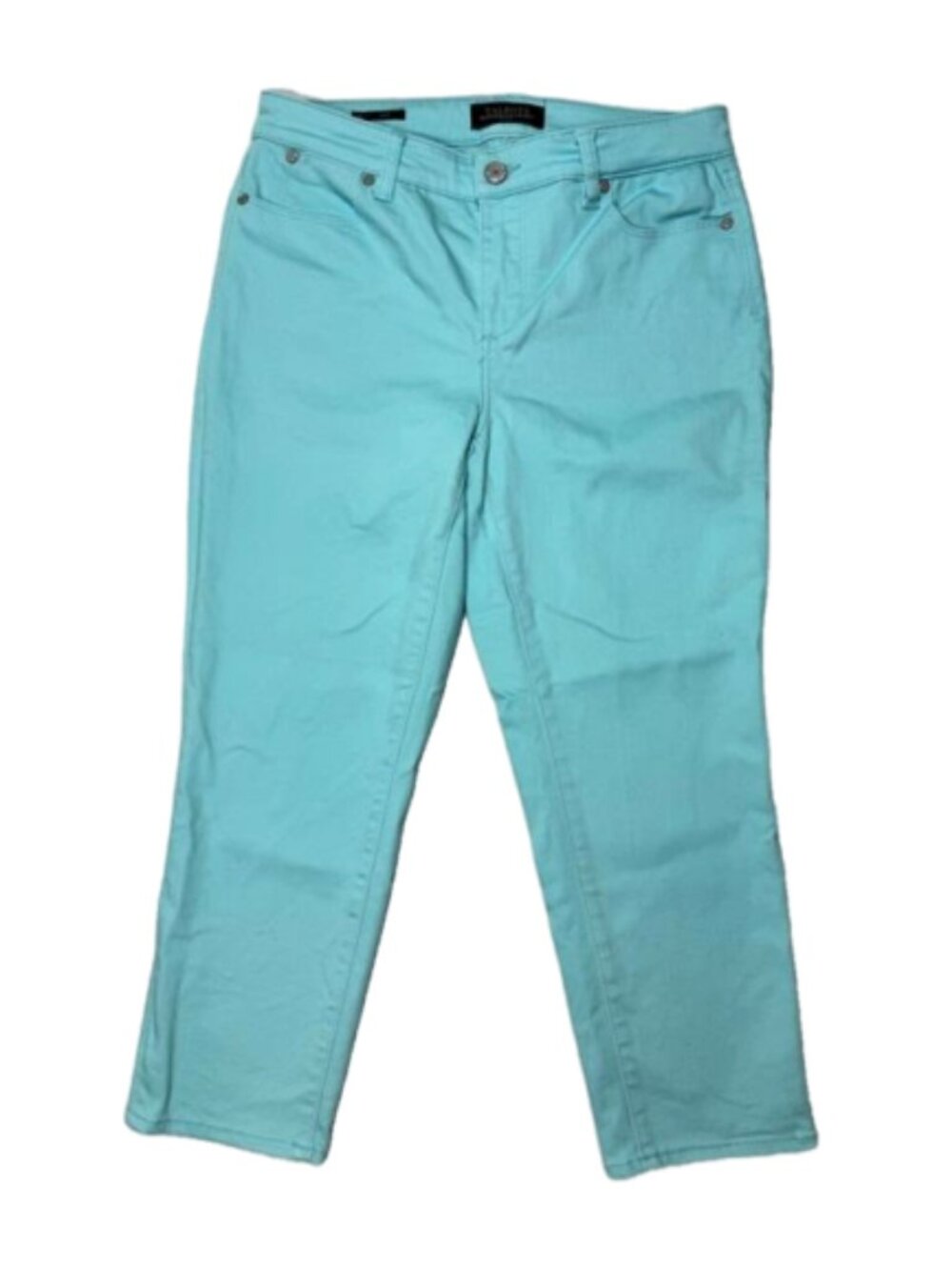 2/$30 Talbots Turquoise 5 Pocket Crop Jeans Sz 6 Petite #2436